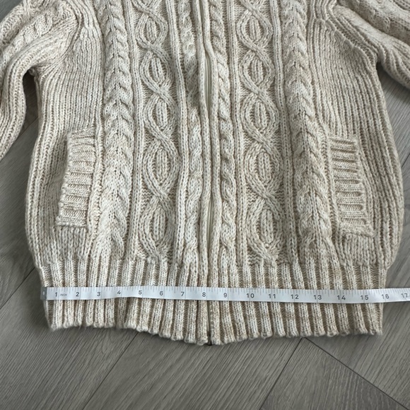 Vintage Mock Neck Cable Knit Zip Up Cardigan - Picture 7 of 11